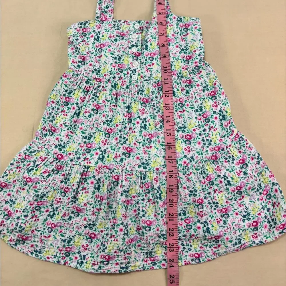 GAP Kids White and Pink Floral Print Sleeveless Cotton Girls Dress Size Small